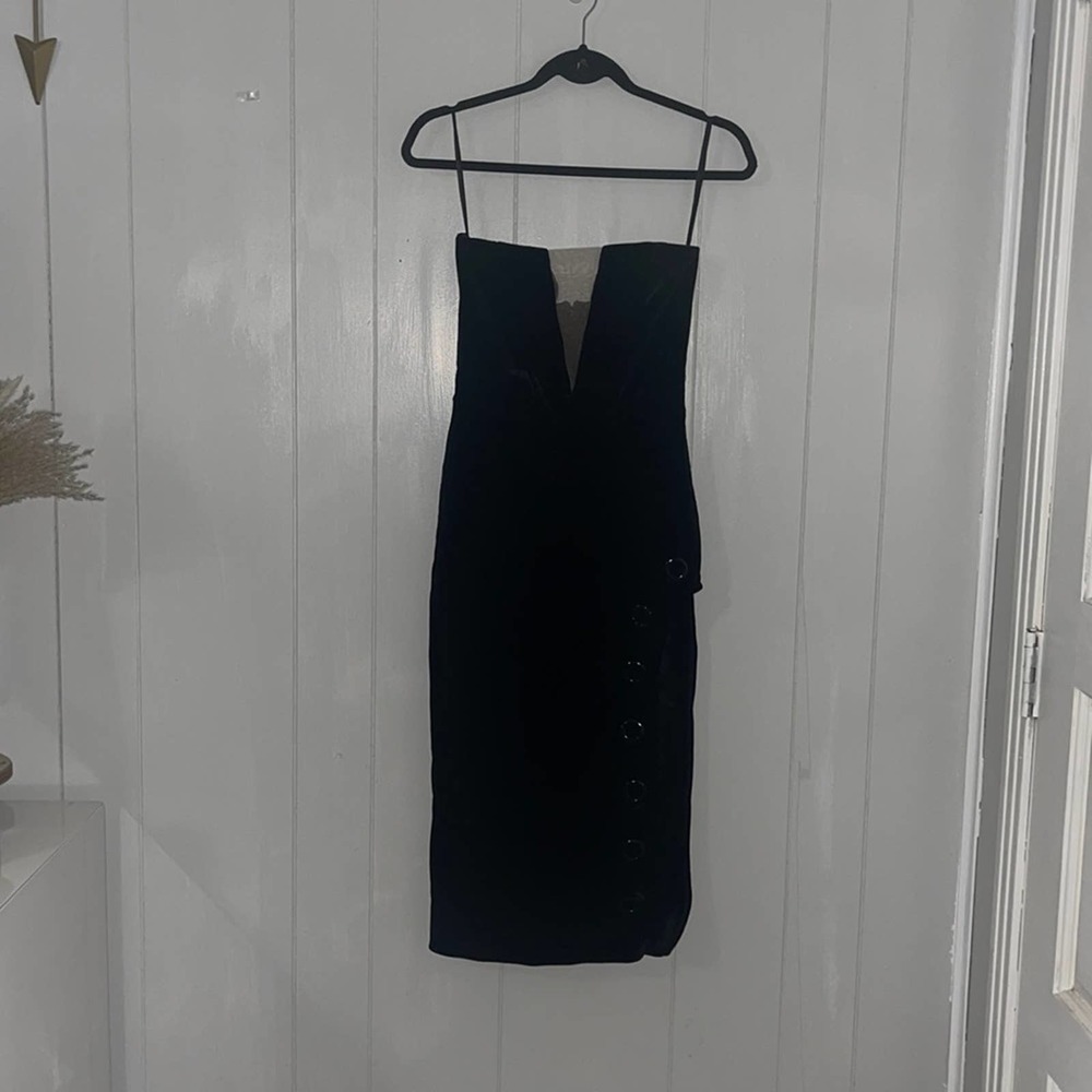 Michael Costello X Revolve small Black velvet dress